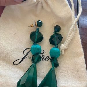 J. Crew drop emerald earrings